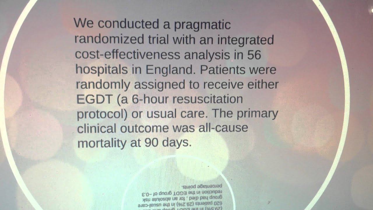 Trial of early, Goal-directed reuscitation for septic shock