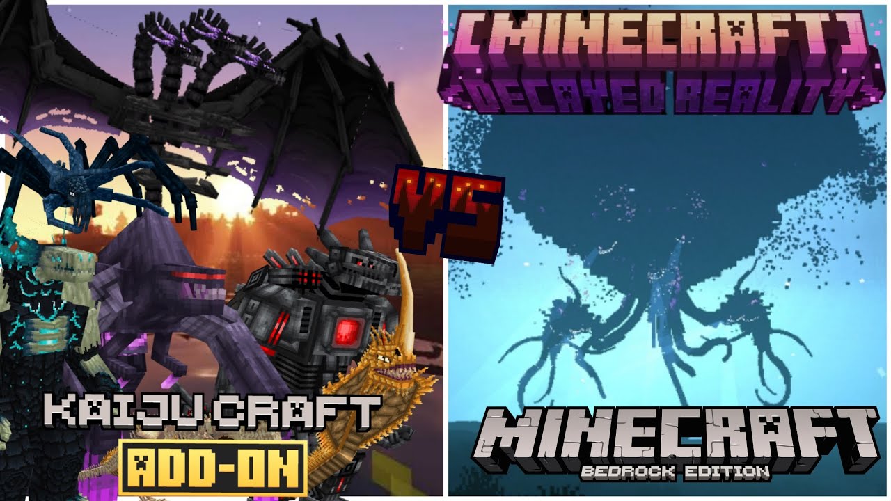 Kaiju Craft Monsters Vs The Wither Storm | Battle Encounter With Decayed Reality Add-On In Bedrock