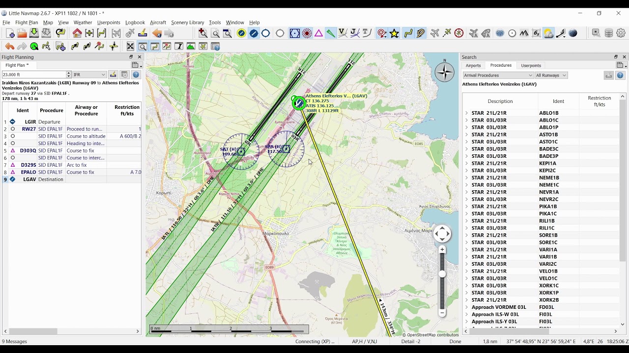 Краткий пример создания маршрута с помощью Little Navmap.
