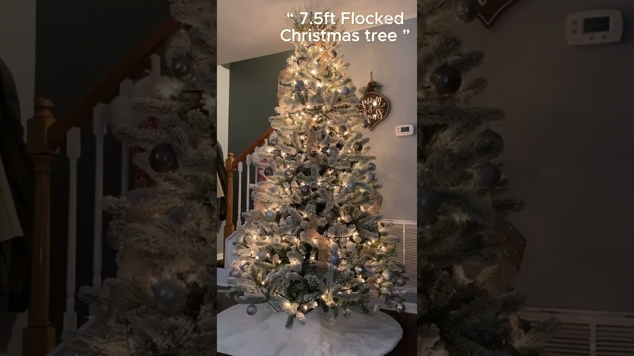 How to decorate 7.5ft Flocked Christmas tree ? #christmas #christmasdecoration #makingchristmas