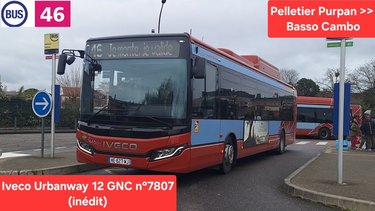 Tisséo — Ligne 46 de Pelletier Purpan à Basso Cambo — Iveco Urbanway 12 GNC n°7807 (inédit)