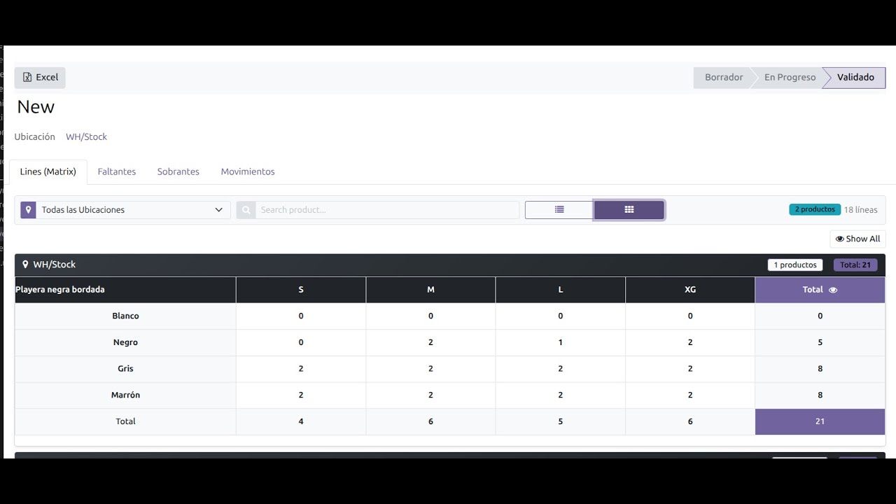 Variant Matrix for Inventory Adjustments in Odoo 19 | Stock Inventory Product Matrix
