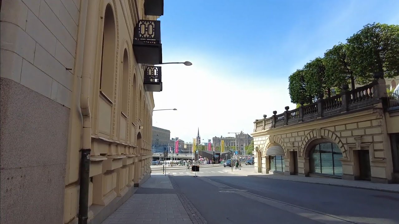 🇸🇪Walking in Stockholm from Strandvägen to the island Skeppsholmen  - no talking