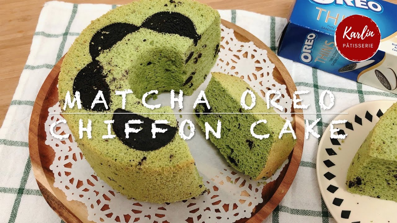 Matcha Oreo Chiffon Cake 抹茶奥利奥戚风蛋糕