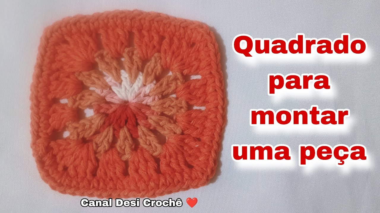 Quadrado de crochê para tapetes, roupas, bolsas e todas as peças de crochê @desicroche 