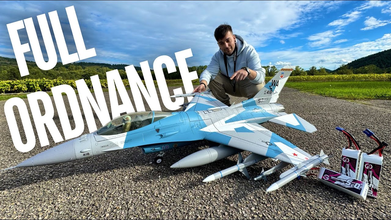 Freewing F-16 90mm V2 6S (PNP) - FULL ORDNANCE FLIGHT [4K60fps HDR]