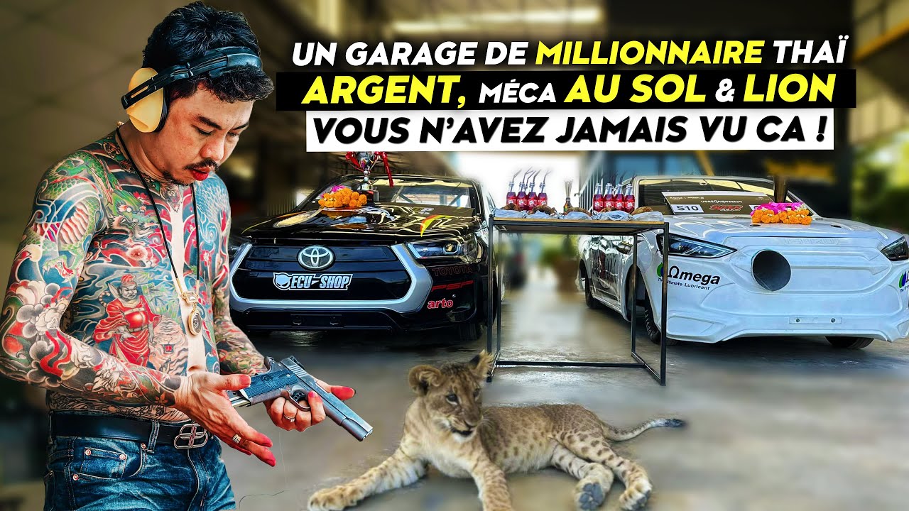 BALL & BOOK : Un GARAGE de MILLIONNAIRE THAI 🇹🇭 (Lion, armes et voitures préparée)