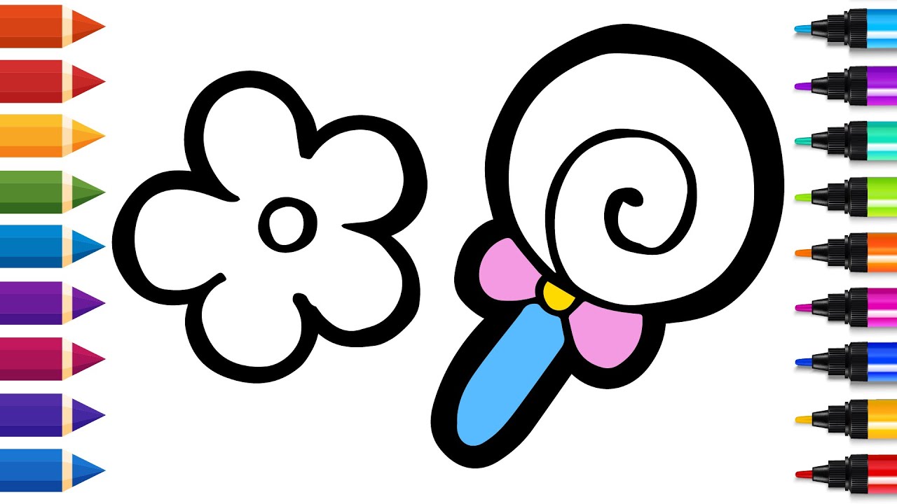 How to Draw a Flowers and Candy | Easy Step by Step Tutorial