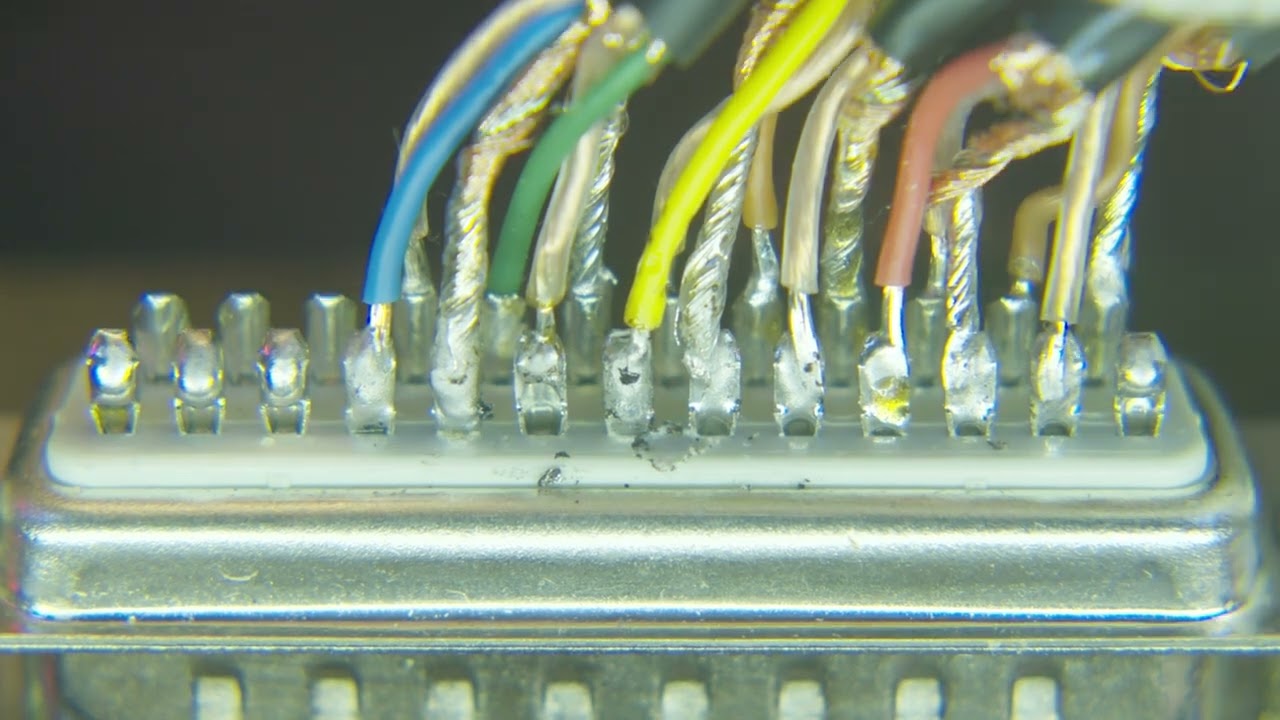 D-Sub Serial DB25 Tascam Macro Soldering Fast Way with pinout diagram.