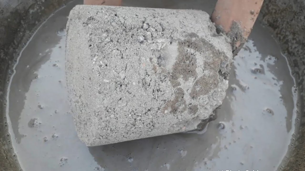 Sand cement concrete heavy buckets crumbling in lots of water+dry+dip satisfying mouthwatering♥🤤asmr