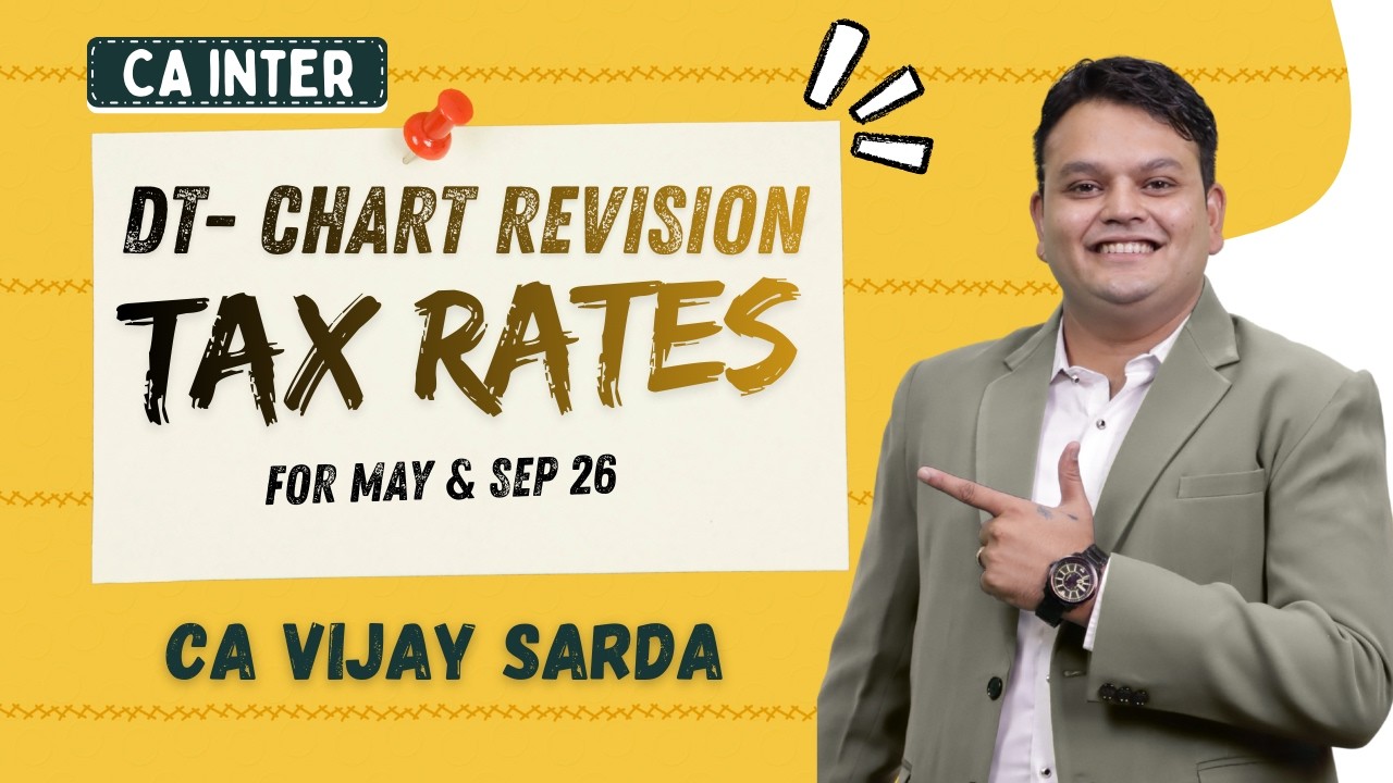 DT  Revision | Basics & Tax Rates  | CA Inter | May & Sept 26 | CA Vijay Sarda