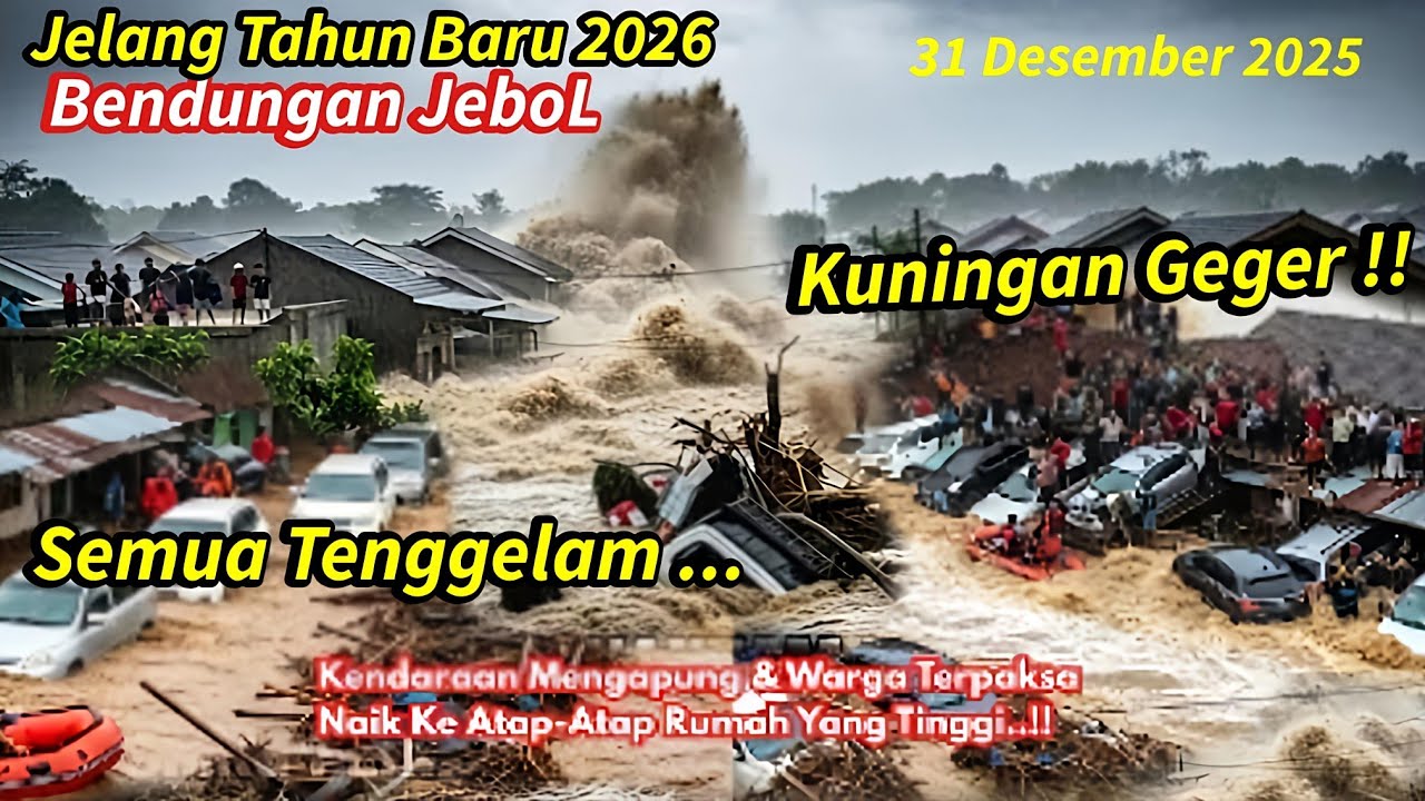 KUNINGAN GEGER 31/12/2025 !! JELANG TAHUN BARU BAK BENDUNGAN JEBOL KOTA KUNINGAN SEMUA TENGGELAM