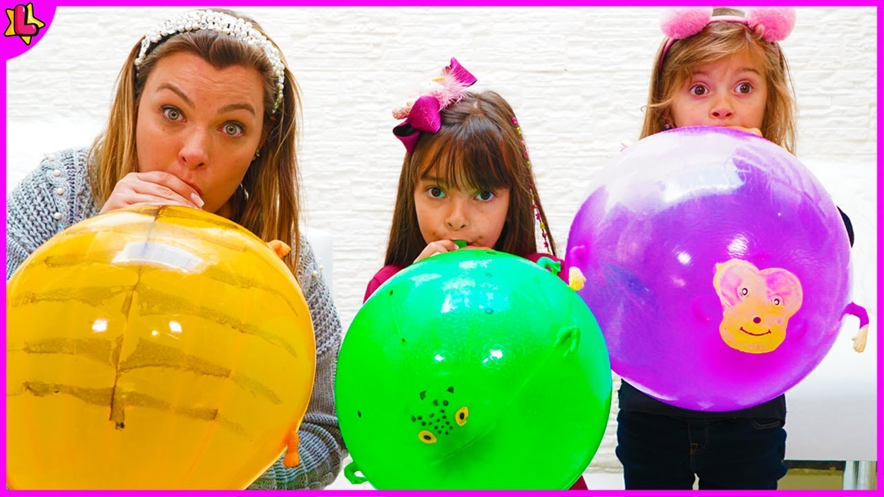 Aprendendo Cores em Inglês com Balões - Jéssica Godar e Laurinha e Helena