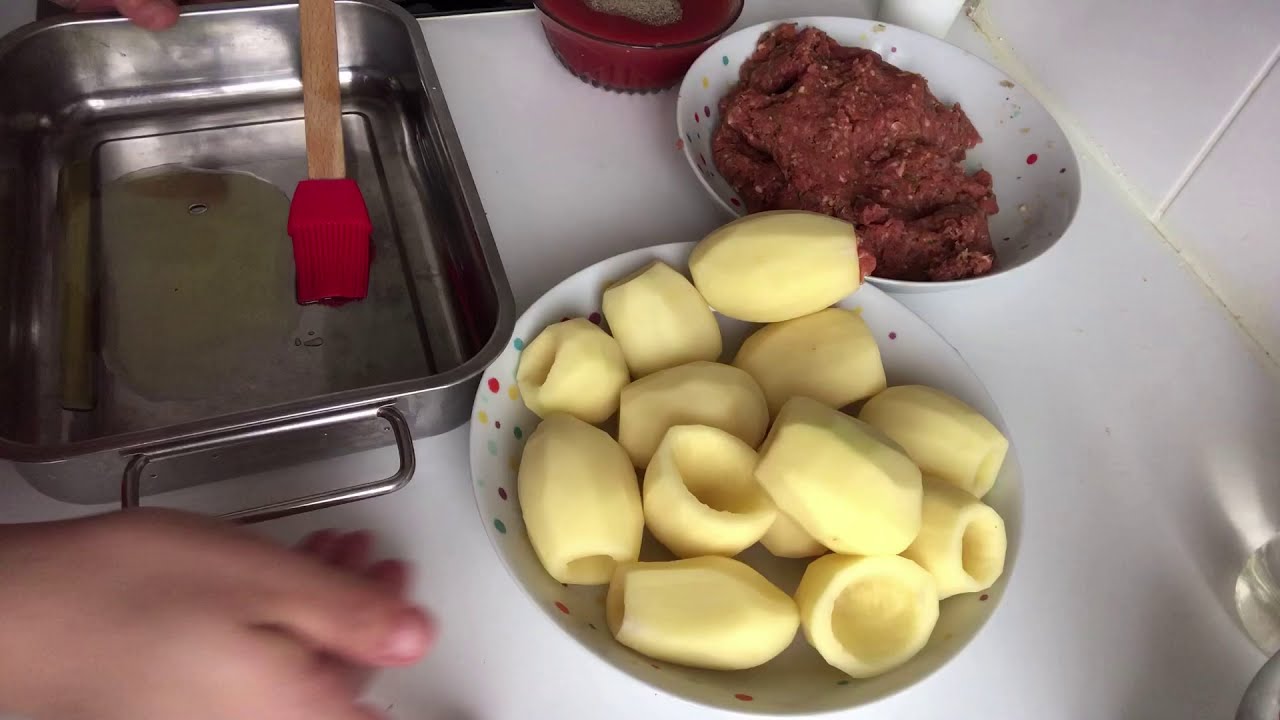 Pomme de terre farcie &agrave; la viande hach&eacute;e / how to make stuffed potatoes