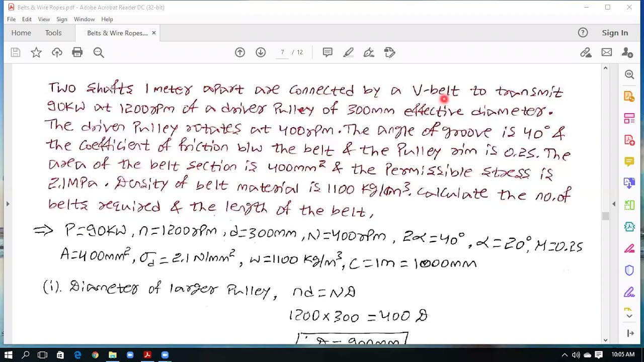 Module1 L16 Problems on V Belts/#BeltDrives/#VBelt/#DesigbOfMachine