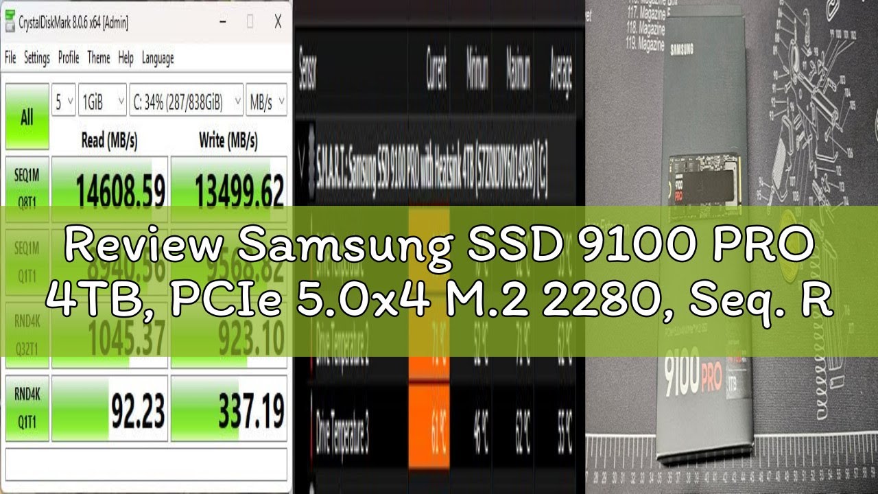 Review Samsung SSD 9100 PRO 4TB, PCIe 5.0x4 M.2 2280, Seq. Read Speeds Up to 14,800MB/s, Best for AI