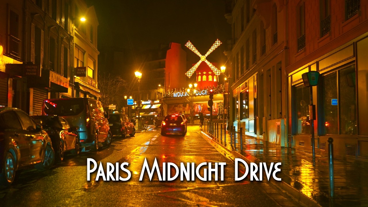 Midnight Rain in Paris - Night Driving Tour 4K HDR