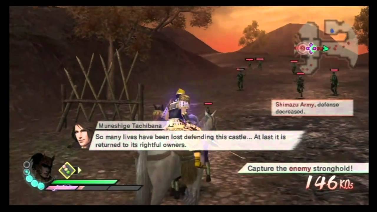 Samurai Warriors 3 Nintendo Wii: Custom Character Free Mode Gameplay
