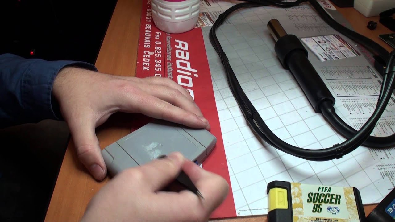 Test Aoyue 2703A+ heat gun avec décollage d'étiquette de cartouches de jeu