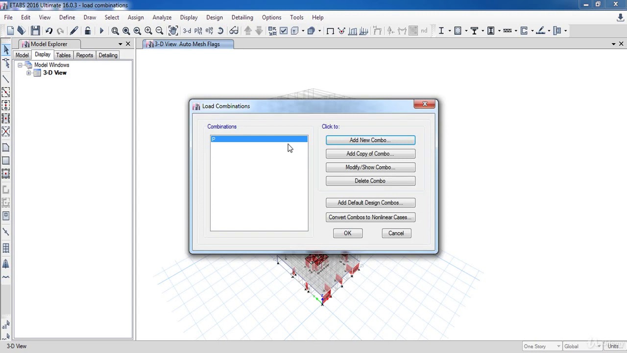 How to Define the Load Combinations in Etabs (009)