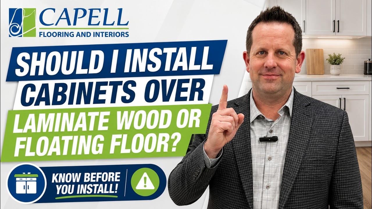 Should I install cabinets over laminate wood or floating floor? #CapellFlooring #flooringinstaller