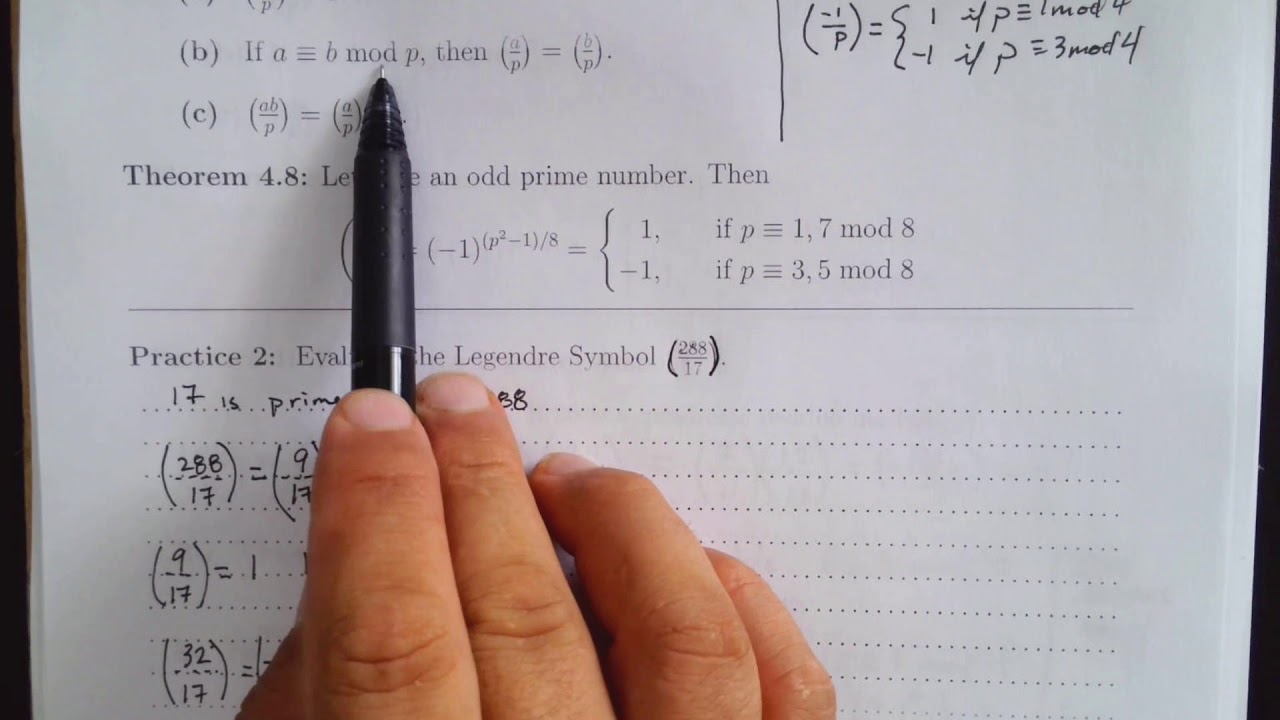 4.2 Evaluating Legendre Symbols Practice 2
