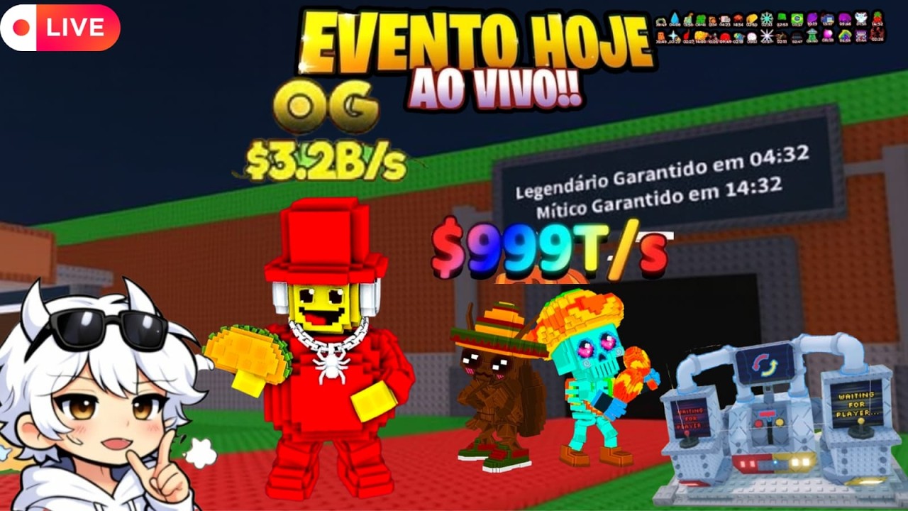 EVENTO INSANO AO VIVO HOJE 😱💰 FARMANDO $999T/s + OG $3.2B/s!!