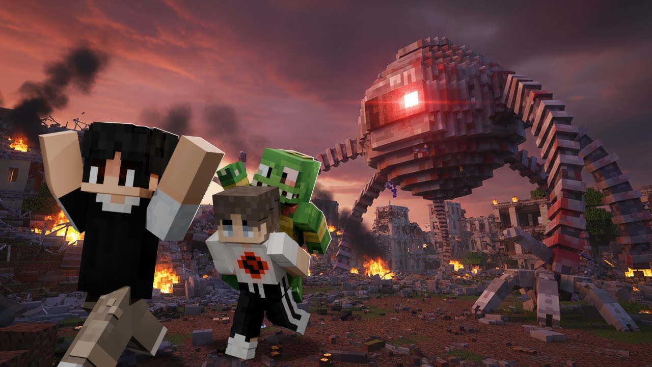On doit AFFRONTER des ROBOTS GEANTS TERRIFIANTS pour SAUVER le MONDE sur Minecraft (Omnidroid)