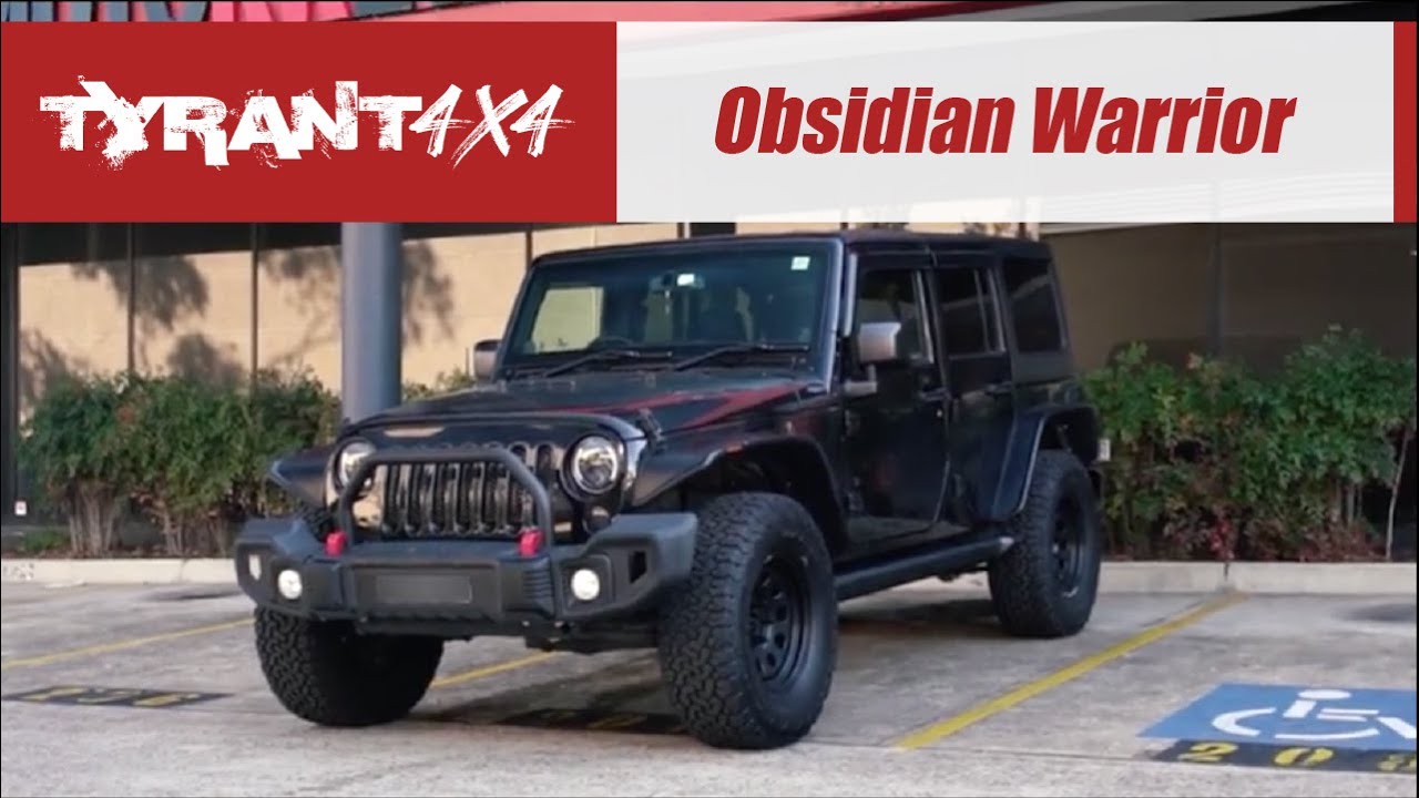 Jeep Wrangler JK Black Obsidian Warrior Build with Electric Side Steps Power Steps by Tyrant 4x4
