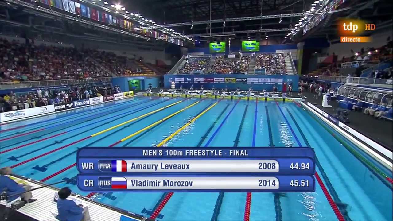 Men's 100m freestyle final 12th FINA World Swimming Championships (25m) Doha 2014