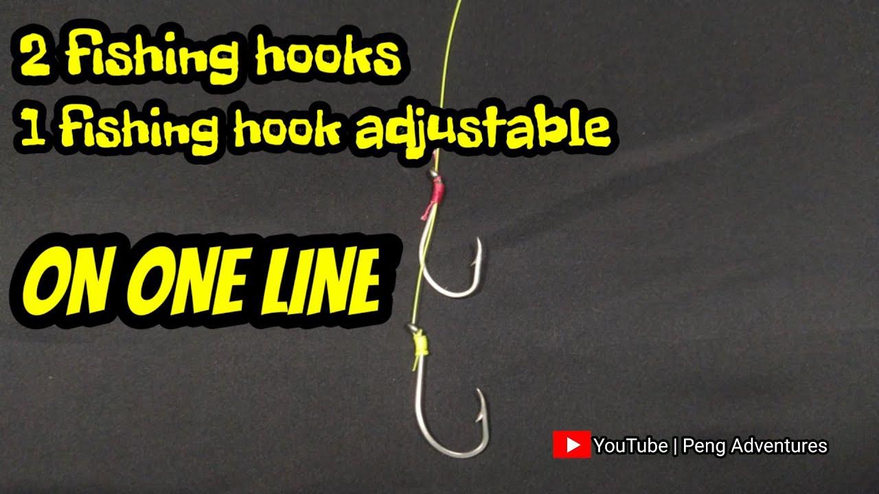 Fishing Knots | how to tie two fishing hooks and one hook adjustable on one line