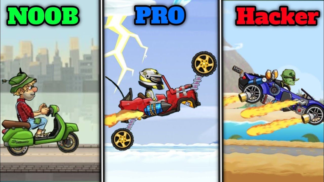 Hill climb racing 2 - Noob Vs Pro Vs Hacker 💪🏻 . #hillclimbracing2 #hcr2