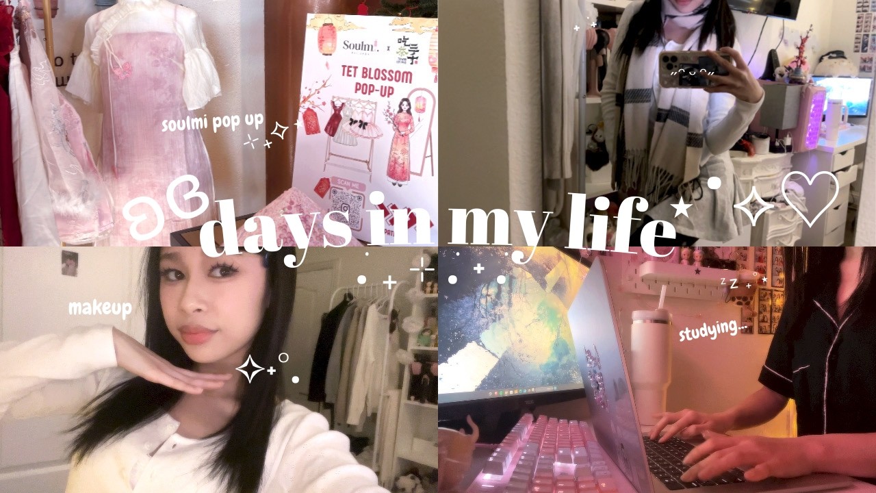 days in my life ♡~: grwm, makeup, pop-up, brandy haul, study with me !