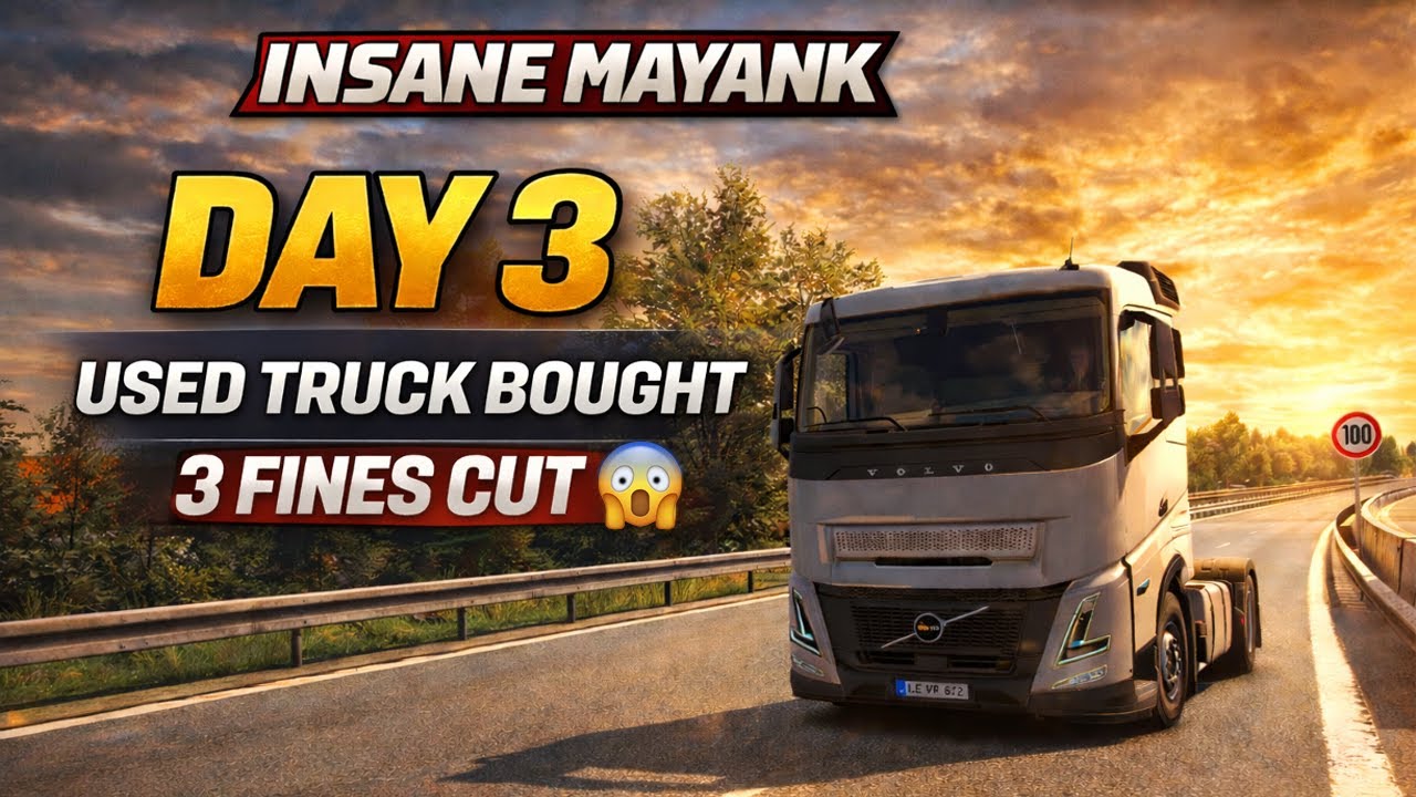 Day 3 ETS2 🚚 | Used Truck Bought 💰 | New Volvo Truck Drive | Insane Mayank #ets2