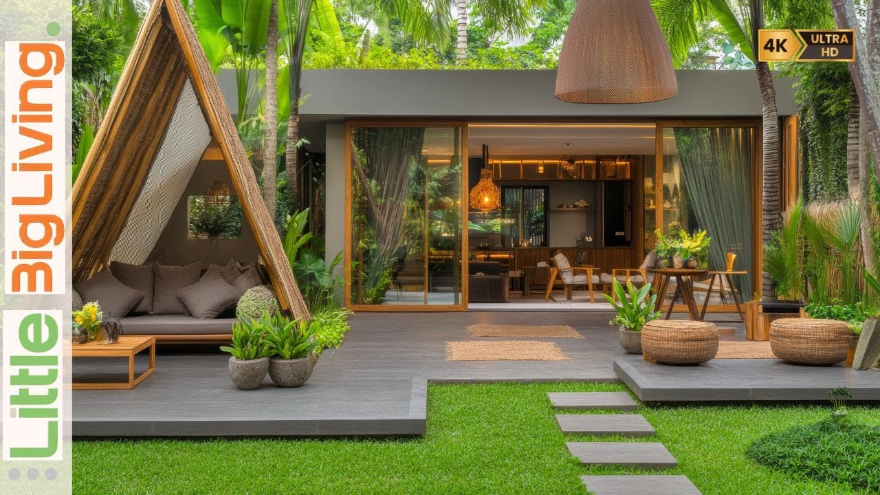 Modern Bali House with Cottagecore Aesthetics: Cozy Open-Concept Living & Peaceful Courtyard