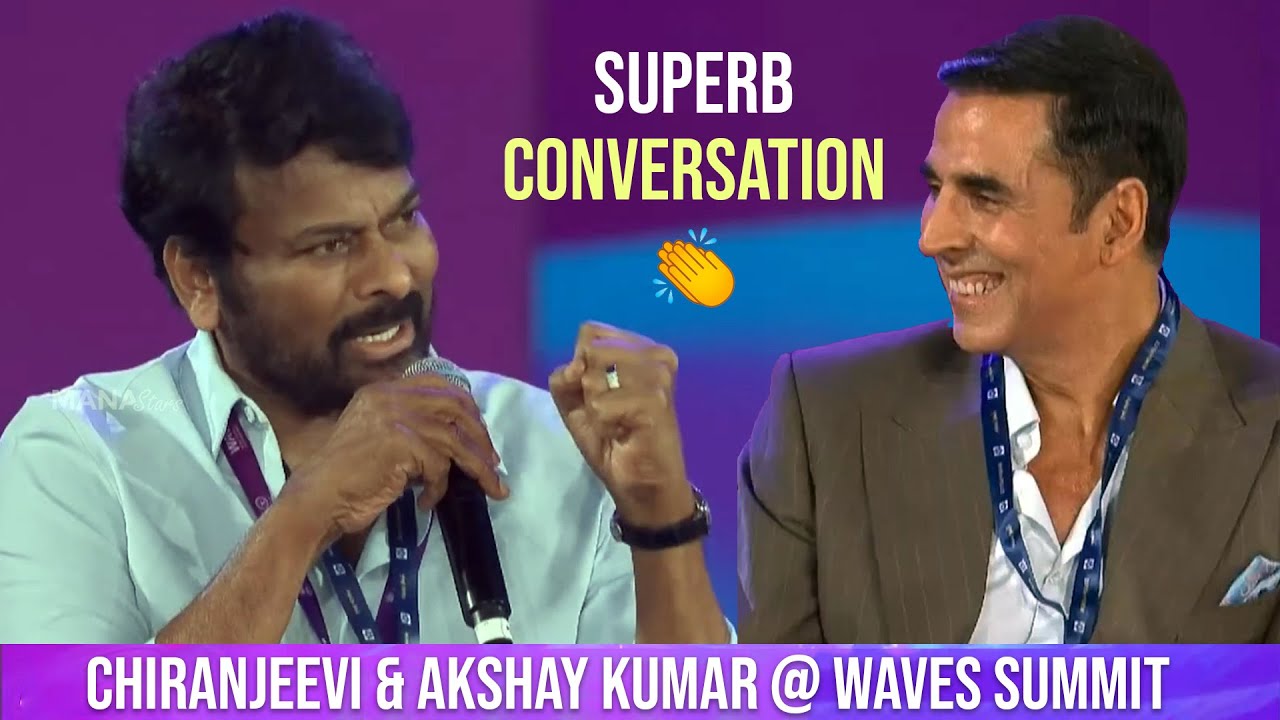 Chiranjeevi Shares His Film Career With Akshay Kumar @ Waves Summit 2025 | Manastars