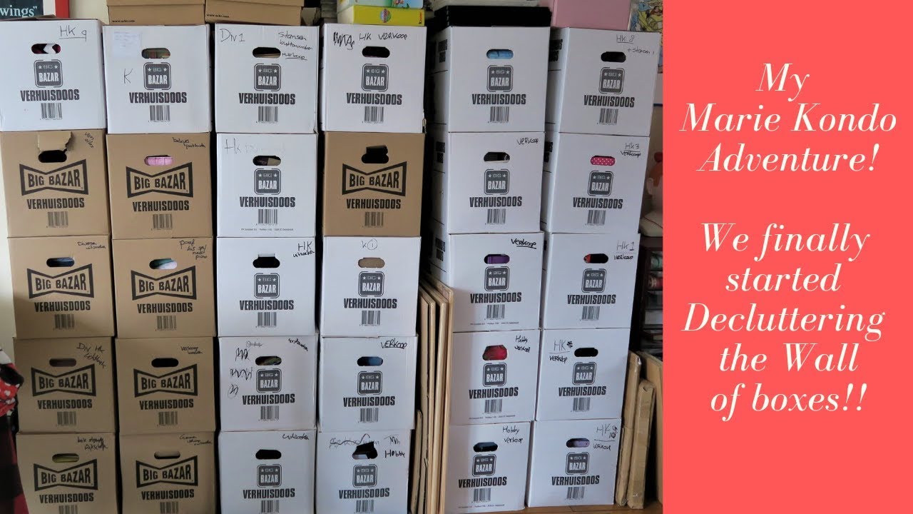 My marie Kondo Adventure! We finally started to declutter the Wall of Boxes!!