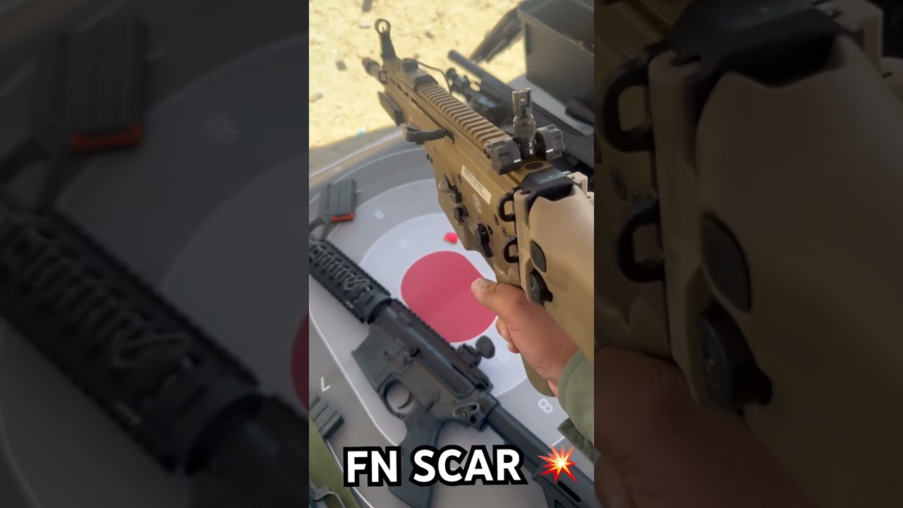 Disparando El Scar #fnscar #gunsofyoutube #rifle #shooting #desert #safetyfirst 😂