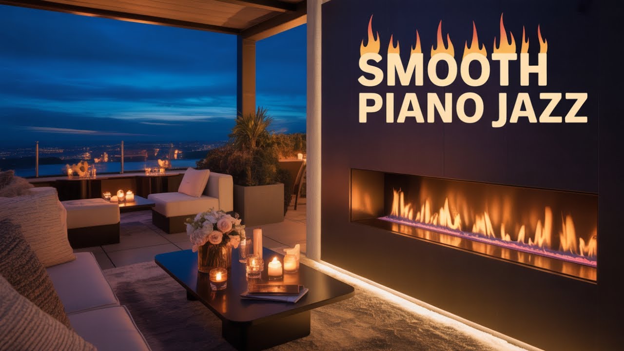 Romantic Cozy Winter Jazz & Coffee Shop Ambience 🔥 Relaxing Smooth Piano Jazz for Study, Sleep