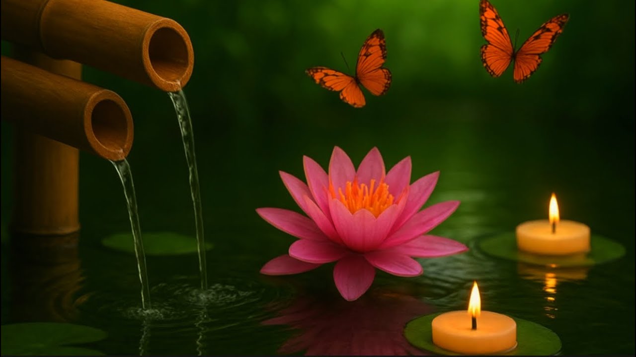 Relaxing Bamboo Water & Soft Piano Music | Calm the Mind, Heal the Soul
