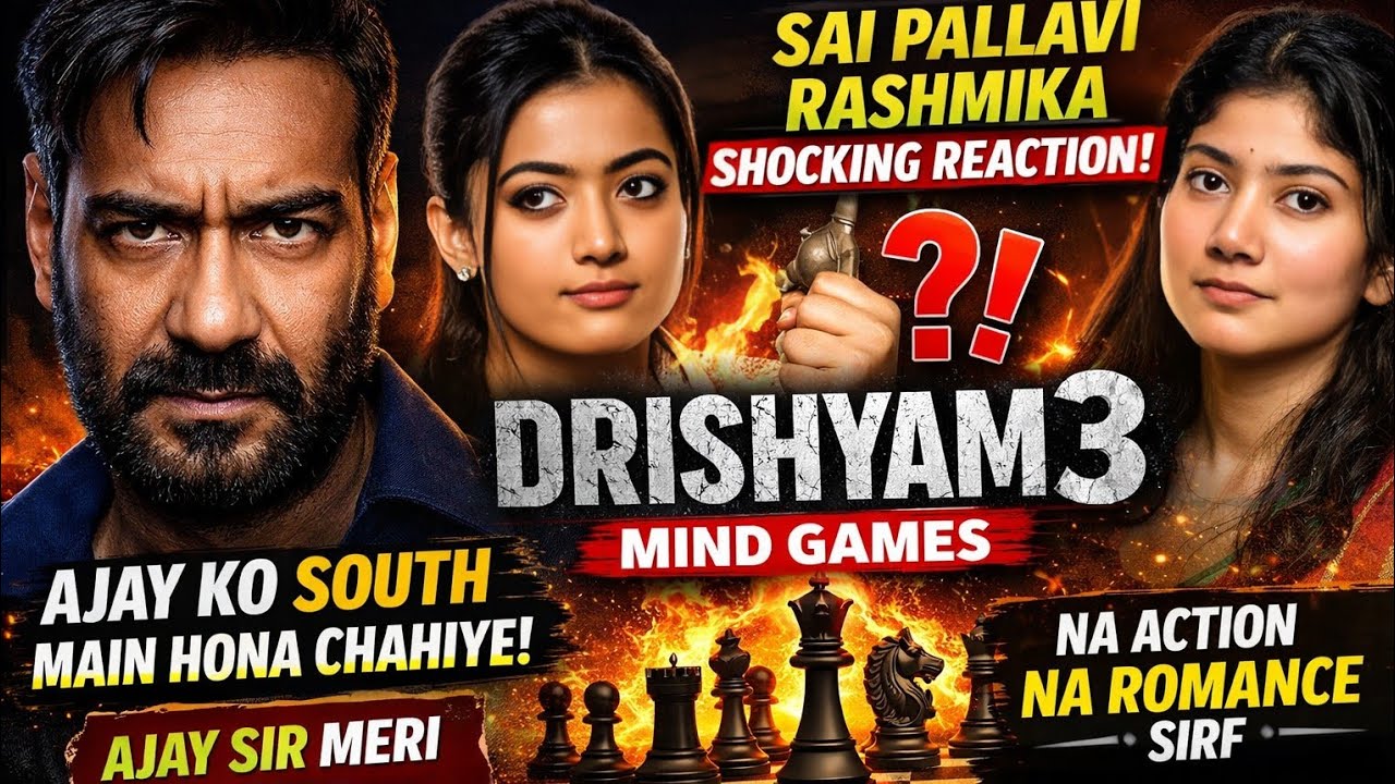 Drishyam 3 Mind Games: Ajay Devgn South Mein? Sai Pallavi & Rashmika Ka Shocking Reaction!