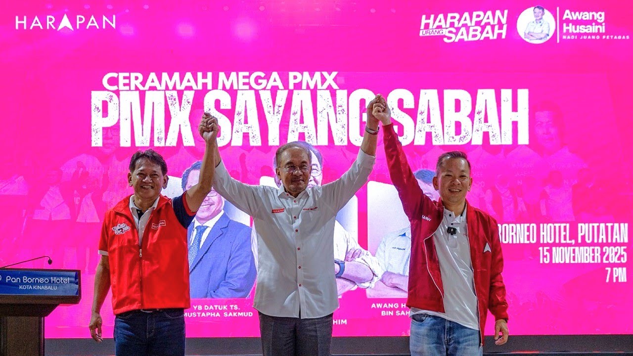 (PRN Sabah) Anwar Ibrahim, Amirudin Shari & Calon: Ceramah Mega "PMX Sayang Sabah" DUN Petagas