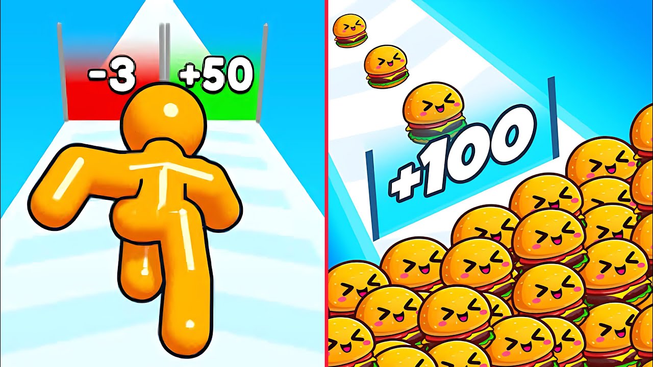 Food Run🆚Tall Man Run New Update All Levels Walkthrough Gameplay BRE7