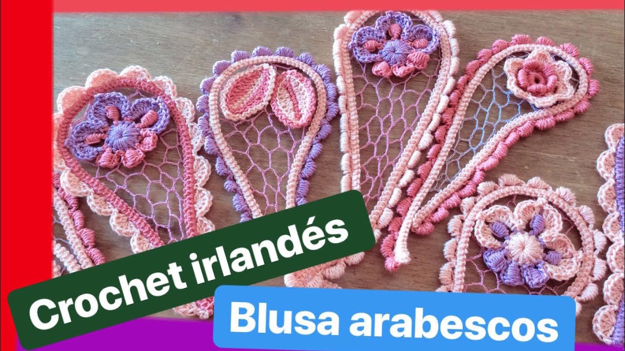 Remera crochet irlandés con arabescos: presentación de los paisleys - TejidoCirculos