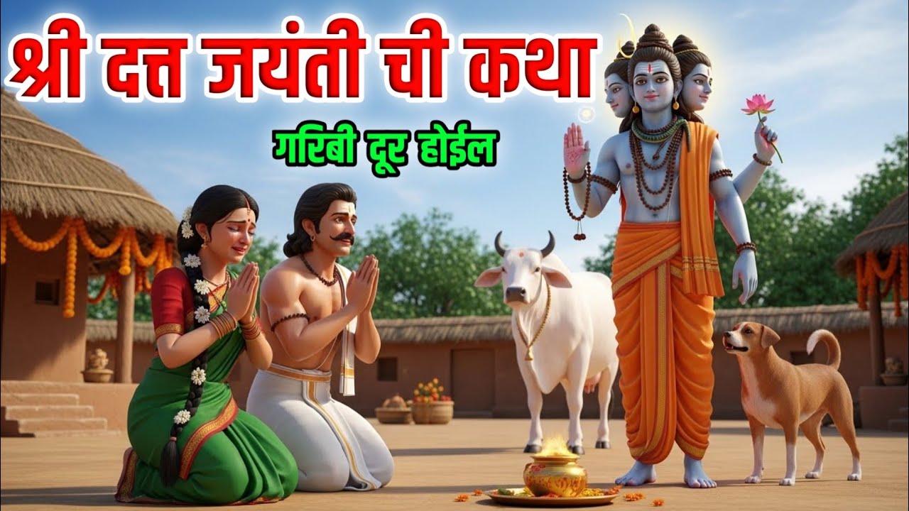 श्री दत्त जयंती ची कथा | श्री दत्तात्रेय अवतार, महिमा | Datt jayanti katha marathi #dattaguru