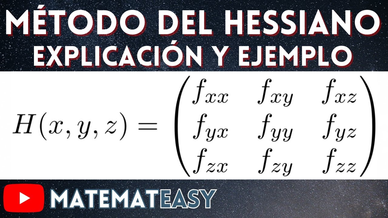 📌 Método del Hessiano | Máximos y Mínimos Relativos. Explicación y Ejemplo.