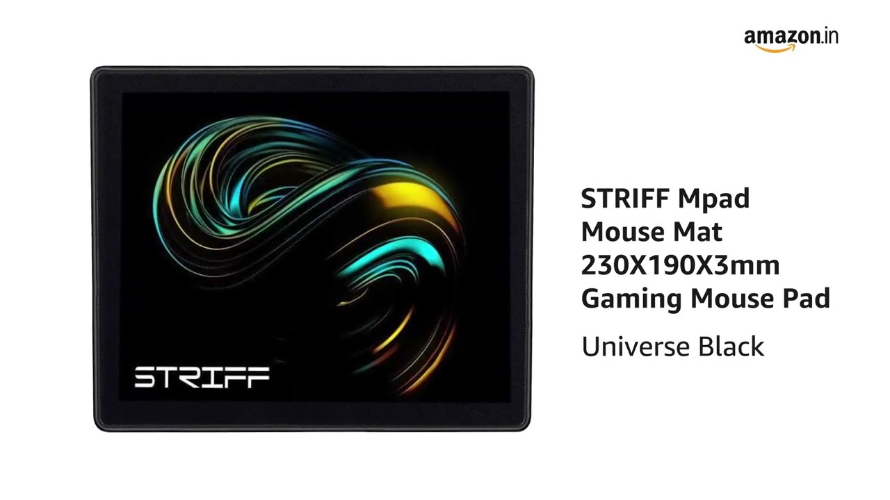 Gaming Mouse Pad, Non-Slip Rubber Base, Waterproof Surface,STRIFF Mpad Mouse Mat 230X190X3mm