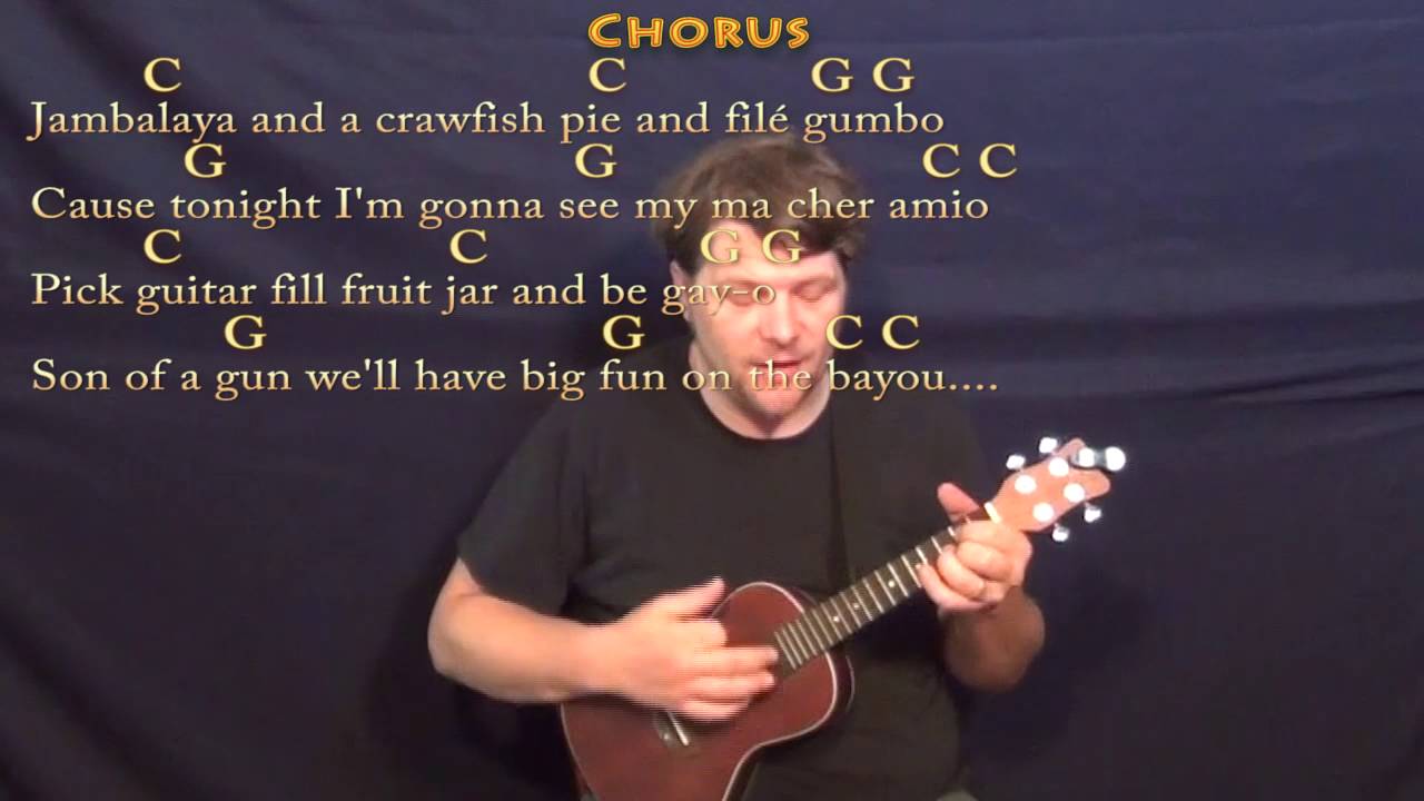 Jambalaya (Hank Williams) Ukulele Cover Lesson in C with Chords/Lyrics - C G