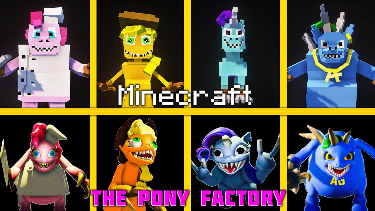 RUN FROM THE PONY FACTORY (OBBY!)🌈 -  All Jumpscare VS Minecraft (+Full Game) | Comparison