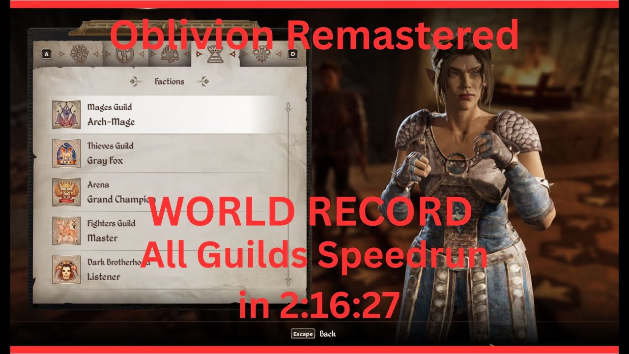 [WR] Oblivion Remastered All Guilds Speedrun in 2:16:27